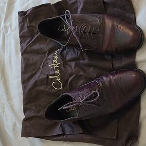 Cole Haan burgundy leather brogue lace ups